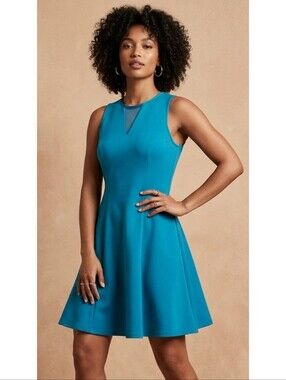 Bar III Turquoise Fit & Flare Dress Size S